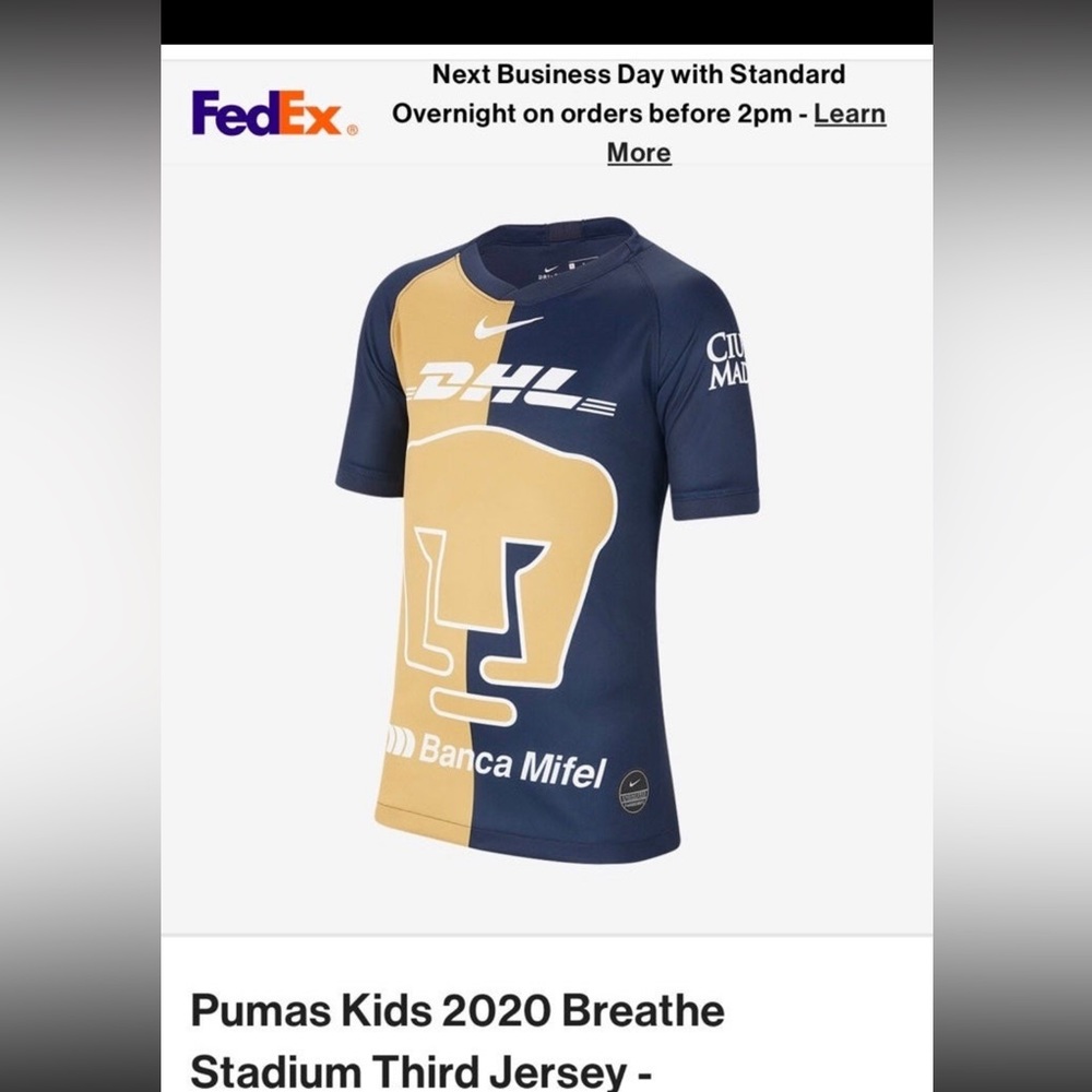 Pumas UNAM 2020 Third Jersey (Youth L)